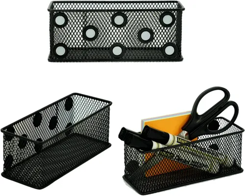 Vista 6 de Neudeco Kit de accesorios y decoración de casillero, 5 piezas, incluye estante de malla para casillero, organizador de casillero, cesta magnética