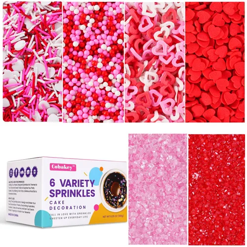 Vista 20 de Chispas para decoración de pasteles, cupcakes, galletas, cobertura para helado, 6 paquetes de chispas azules, chispas de copos de nieve de invierno