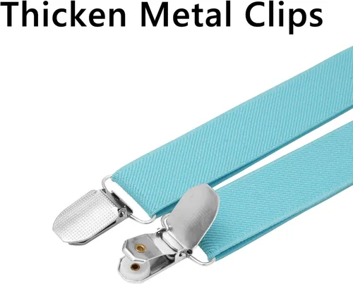 Vista 74 de habibee Color sólido para hombre en forma de Y con clips fuertes tirantes ajustables