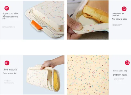 Vista 6 de CANDeal Bandeja de silicona para hornear con forro reutilizable para hornear, hoja de galletas de silicona antiadherente, bandeja rectangular