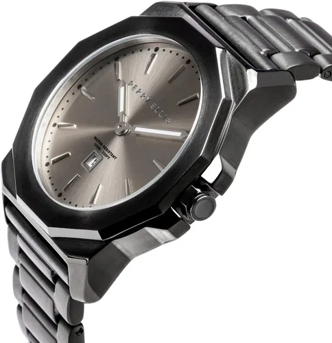 Vista 2 de Perry Ellis Reloj de hombre resistente al agua Decagon Reloj luminoso de cuarzo con correa de acero inoxidable