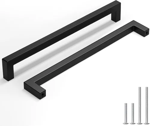 Vista 24 de homdiy Paquete de 1 tirador de gabinete negro mate de 3 pulgadas, manijas de cajón de acero inoxidable, manijas de cajón de acero inoxidable