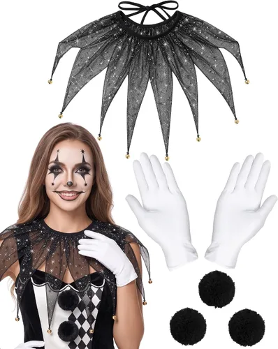 Vista 11 de Jecery 5 piezas de accesorios de payaso disfraz de Halloween Color 4