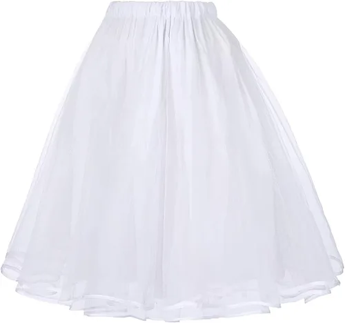 Vista 2 de Belle Poque Faldas de tutú de Navidad de los años 50 para mujer (3 capas), Blanco, púrpura