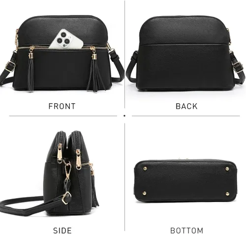 Vista 3 de Dasein - Bolso de hombro para mujer con cremallera y múltiples bolsillos