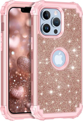 Vista 40 de LONTECT Funda para iPhone 15 Plus con purpurina brillante 3 en 1, a prueba de golpes, resistente, híbrida, resistente, funda protectora de alto