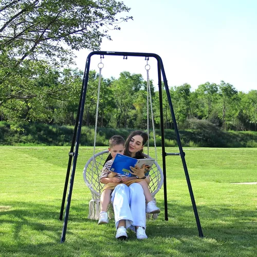 Vista 2 de G TALECO GEAR Soporte para silla de hamaca, soporte de hamaca multiusos de acero resistente de 300 libras para interiores y exteriores, silla Negro