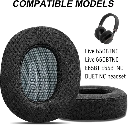 Vista 2 de GVOEARS - Almohadillas de repuesto para auriculares JBL Live 650/660BTNC E65BTNC, almohadillas para los oídos con espuma viscoelástica