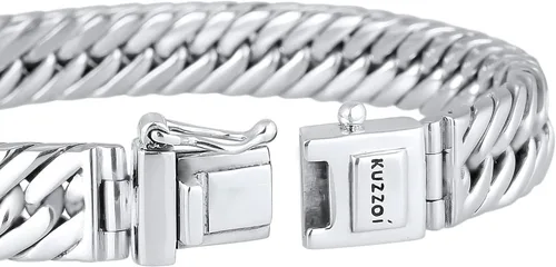 Vista 3 de kuzzoi Pulsera bizantina de plata de ley 925 para hombre, longitud 6,69 pulgadas - 8,27 pulgadas, ancho 0,39 pulgadas, 1.52 onzas