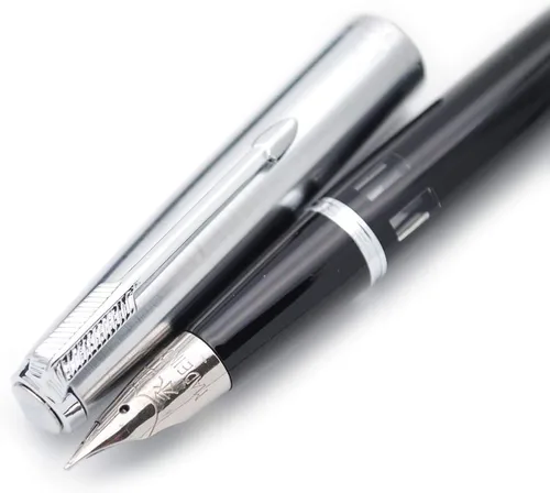 Vista 10 de czxwyst Pluma estilográfica Vacumatic con tapa de acero 601A (verde militar con ventana de tinta)