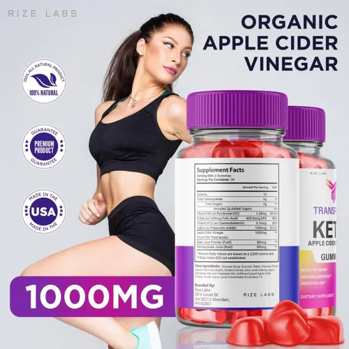Vista 5 de rize labs - Gomitas avanzadas de vinagre de sidra de manzana Transform Keto (ACV) (60 gomitas)