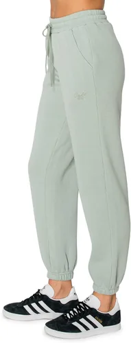 Vista 36 de Cali1850 Pantalón deportivo Cloud Nine Fleece para mujer, cintura alta, ajuste holgado, dos bolsillos, cintura elástica con cordón