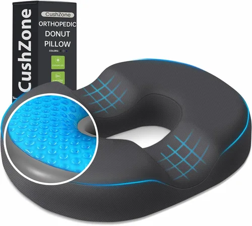 Vista 15 de CushZone Almohada Cojín de Asiento en Forma de Dona - Almohada de Piso de Gel Refrescante, Cojín de Piso de Espuma Viscoelástica para Oficina