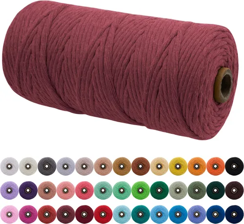 Vista 41 de JeogYong Cordón de macramé de un solo hilo 3 mm x 109 yardas (328 pies) Cuerda de algodón suave Hilo de macramé de 3 mm, suministros de macramé