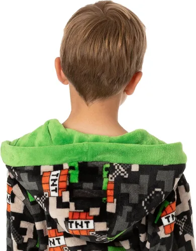 Vista 5 de Minecraft Albornoz para niños, niñas, niños, enredadera, juego TNT, pijama