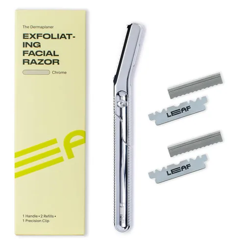 Vista 8 de Leaf Shave The Leaf Dermaplaner, Black - Maquinilla de afeitar dermaplaning reutilizable y herramienta exofliante para mujeres