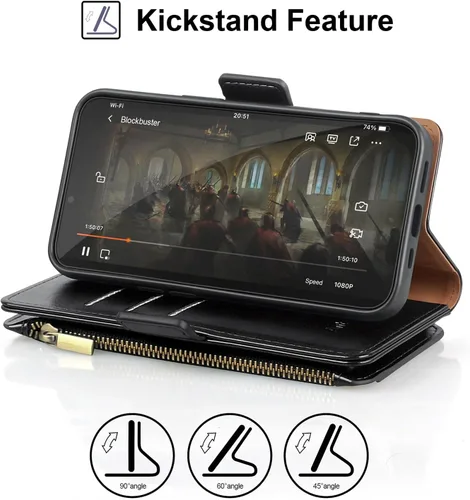 Vista 7 de Antsturdy Funda compatible con Samsung Galaxy S23 FE 5G con tarjetero para mujeres y hombres, funda de teléfono con bloqueo RFID, funda protectora