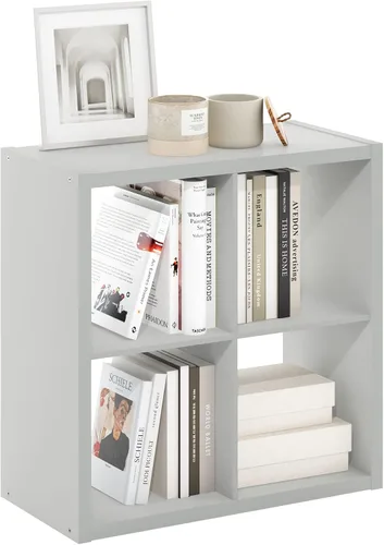 Vista 60 de Furinno Estantería para cubículos, estantería apilable, organizador de almacenamiento en cubos con parte trasera abierta, extragruesa, 15.8 x 15.8 x
