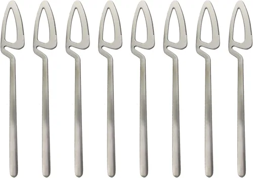 Vista 7 de Juego de cubiertos de 8 piezas Good Dinner Forks colgantes, tenedores de postre de acero inoxidable plateados, 8 pulgadas Tenedores de cena 8pcs
