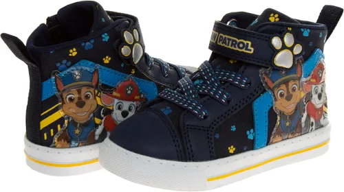 Vista 3 de Nickelodeon Paw Patrol - Zapatos deportivos para niños - Tenis deportivos para persecución y marshall de lona sin cordones, tenis con luz