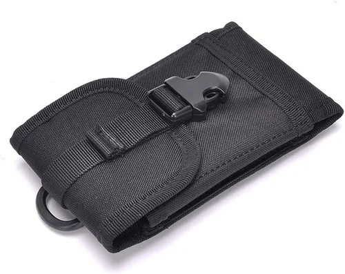 Vista 6 de Bolsa De Cintura De Nylon Táctica Para IPhone 11 Pro X XS Max XR 7 8 Plus 6 6S - Negro