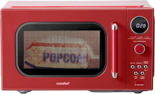 Vista 9 de COMFEE CMO-C20M1WH - Microondas retro con 11 niveles de potencia, cocción rápida de varias etapas, función de reinicio de tocadiscos, temporizador