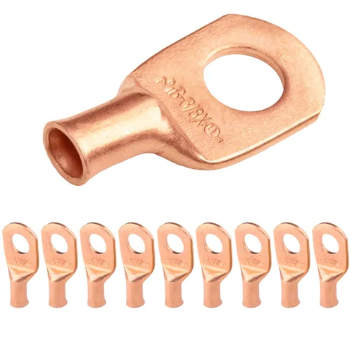 Vista 95 de SELTERM - 5 terminales de anillo resistentes para cable de batería, calibre 1/0 AWG, pernos de 1/2 pulgadas, terminales de calibre 0, ojales