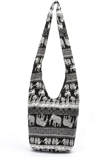 Vista 19 de KARRESLY - Bolso bandolera de algodón bohemio, estilo hippie, hecho a mano