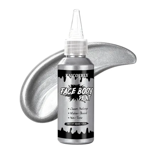 Vista 15 de Pintura blanca del cuerpo de la cara, maquillaje a base de agua Blanco