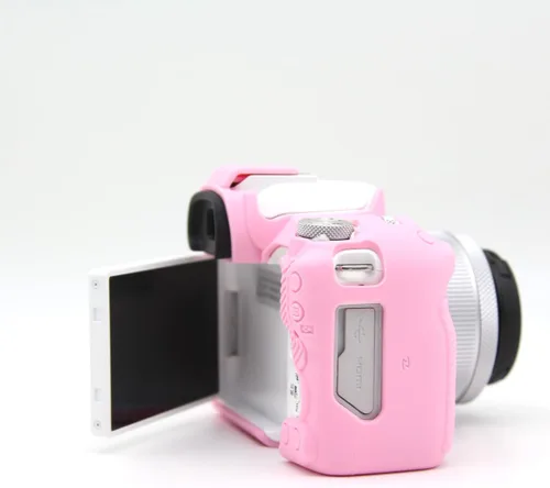 Vista 6 de Funda R50, carcasa de silicona suave, ultrafina, ligera, de goma, suave, para Canon Eos R50 (rosa)