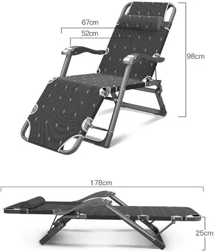 Vista 2 de Home Leisure Folding Chair with Removable Mat and Armrest, Multi-Position Adjustment Reclining Chair for Outdoor Garden Purple