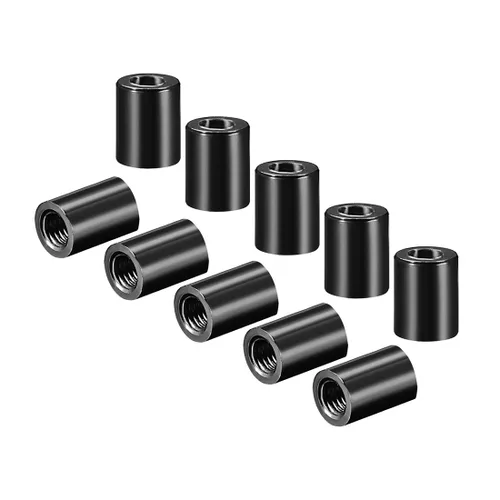 Vista 8 de uxcell Espaciador de columna de separación de aluminio redondo M3x5mm, para avión RC, FPV Quadcopter, CNC, negro, 10pcs