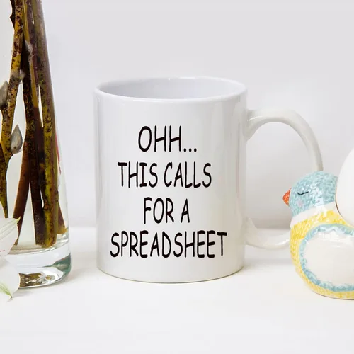 Vista 5 de WENSSY Accountant Gifts - Taza de hoja de cálculo, Oh This Calls For a Spreadsheet taza, regalo divertido para jefe de contabilidad CPA hombres
