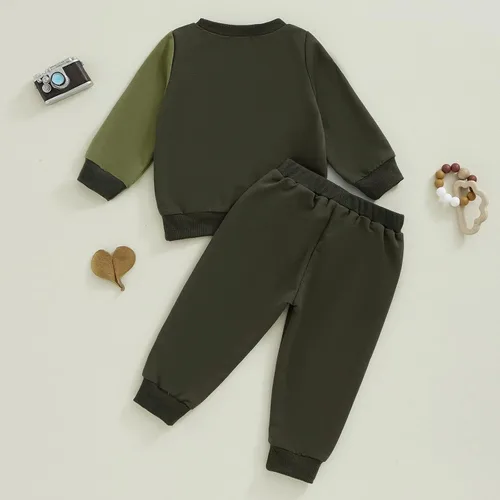 Vista 82 de Conjunto de sudadera de manga larga con cuello redondo y pantalones deportivos para bebés, ropa de invierno para bebé