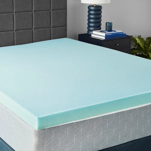 Vista 13 de Amazon Basics Cubrecolchón tamaño individual, infusión de gel refrescante, certificado CertiPUR-US, 2 pulgadas, azul