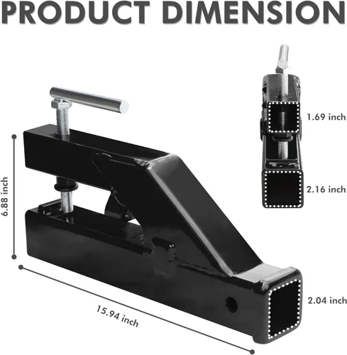 Vista 3 de Enganche de cubo para tractor, EBESTTECH 1 pieza de abrazadera para receptor de enganche de remolque 2" con adaptador de montaje de bola Compatible