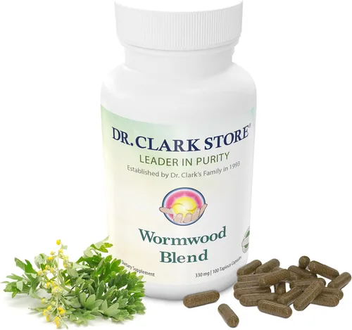 Vista 9 de Dr Clark Wormwood Super W Blend 330 mg, 100 cápsulas de gelatina