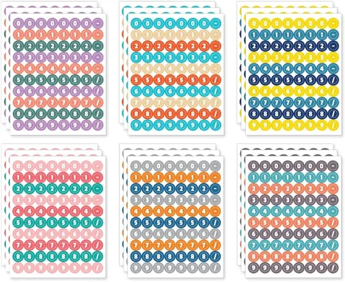 Vista 16 de Monolike Juego de calcomanías de alfabeto de algodón de azúcar + números, 12 calcomanías de diseño, 36 hojas en total