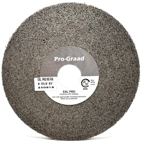Vista 12 de EXL PRO Rueda de pulido de desbarbado convoluto – 6 x 1 pulgada x 1 pulgada 9S de carburo de silicio mediano – grado profesional – Rueda