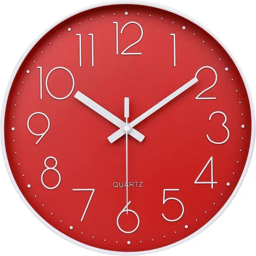 Vista 27 de jomparis Reloj de pared negro de 10 pulgadas, funciona con pilas, reloj de pared silencioso y sin tictac, reloj clásico para el hogar, oficina