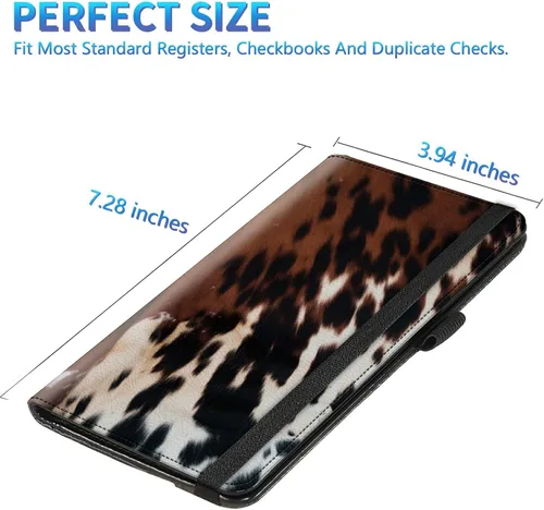Vista 13 de Funda para chequera para hombres y mujeres, cartera de cuero RFID con ranuras para tarjetas de crédito, soporte de cheques duplicados personales