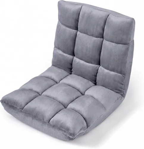 Vista 17 de KOMFOTT Silla de suelo ajustable de 14 posiciones con soporte trasero, sofá plegable acolchado para juegos para lectura, meditación, sala de estar