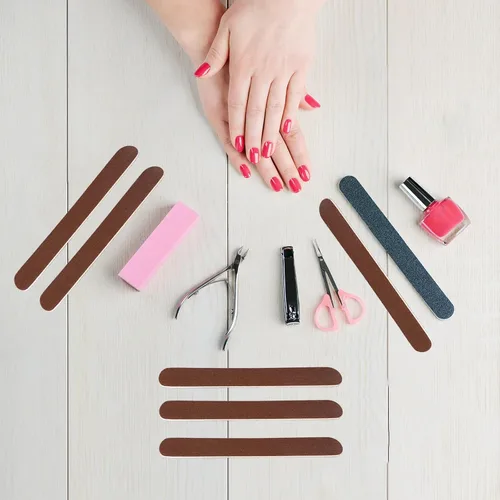 Vista 5 de 100 limas de uñas de madera, lima de uñas de tablero de esmeril de 7 pulgadas para uñas naturales, juego de herramientas de manicura, lima de uñas