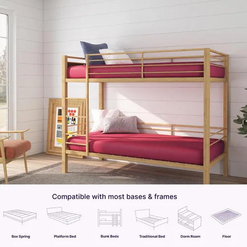 Vista 4 de NapQueen Colchón de Espuma Viscoelástica Twin de 5 Pulgadas, Sensación Media, Certificado CertiPUR-US, Cama en una Caja, Funda de Tela Suave