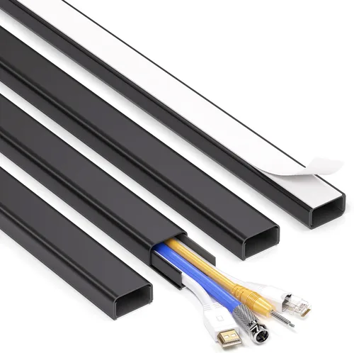 Vista 14 de ZhiYo Cubiertas de Cable de 85 pulgadas para Cables en la Pared, 1 Mini Ocultador de Cables de Pared, Cubiertas de Cable Autoadhesivas para Cables