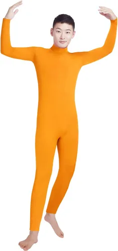 Vista 9 de Shinningstar Zentai Unitard - Body de manga larga con cuello alto y elastano para hombre Verde militar