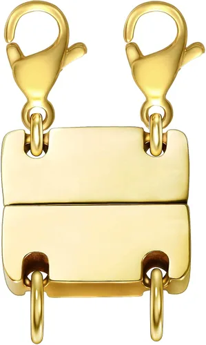 Vista 8 de Kcctoo Cierre de capas para collar, separadores de joyas, oro y plata, cierre magnético de collar múltiple para mujer con aspecto en capas