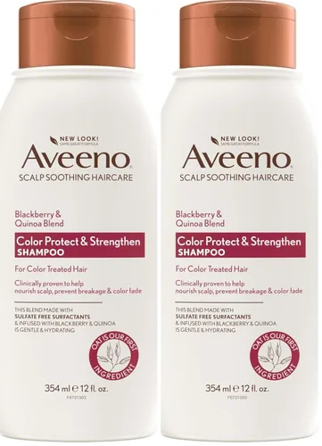 Vista 10 de Champú OGX Aveeno Color Protect Strengthen+ Moras y Quinoa, Fresco, 12 onzas líquidas
