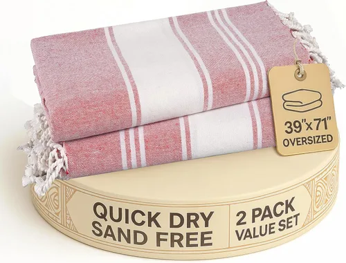 Vista 33 de LANE LINEN Toalla de Playa, Paquete de 2 Toallas de Playa de Gran Tamaño, 39"x71", Toallas de Piscina de Secado Rápido para Adultos, Absorbentes a