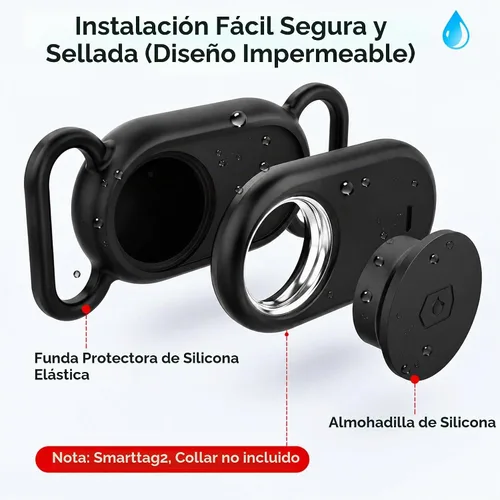 Vista 5 de Funda para collar de perro (2 unidades) para Galaxy Smarttag2, funda de silicona impermeable para gato, accesorio de cubierta protectora resistente